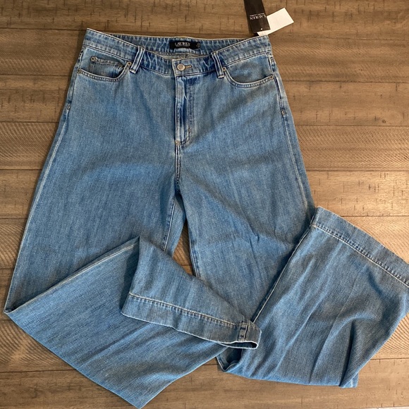 Lauren Ralph Lauren Wide Leg Blue Jeans Women size 10 - Picture 3 of 7